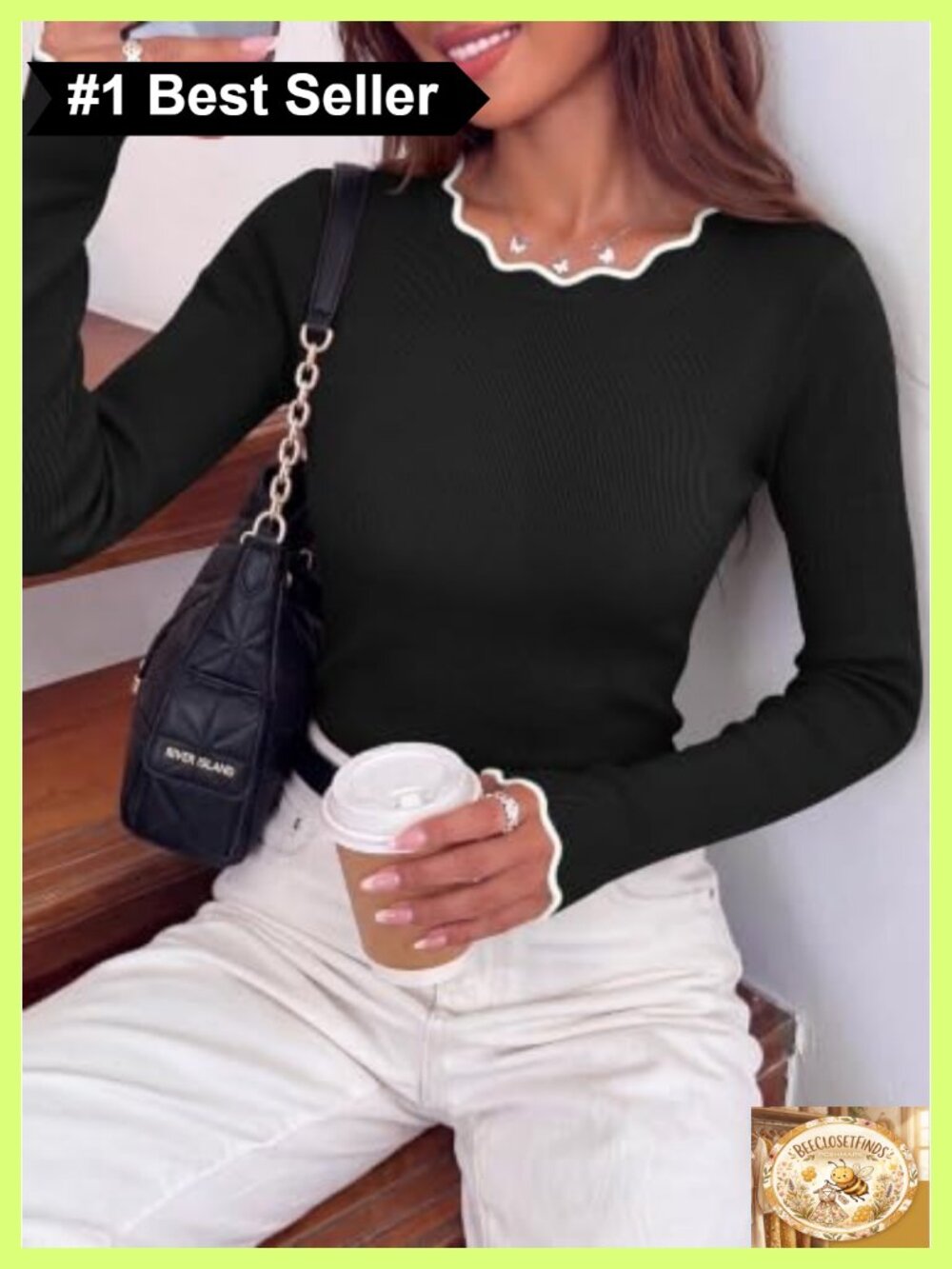 PRETTYGARDEN Ribbed Knit Long Sleeve Pullover Sweater - Picture 2 of 6